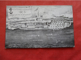 WW1 British Captured German UC-5 Submarine Cut Away Postcard      Ref 6337 - Sous-marins