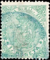 ESPAGNE / ESPANA - COLONIAS (Cuba Y Purto-Rico) 1873 "CEDULA RURAL" Fulcher 58 1P Verde - Usado - Kuba (1874-1898)