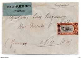 Vedute Cent. 90 Striscia Di Tre Su Busta Espresso Per La Francia - Unused Stamps