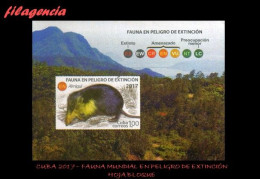 CUBA MINT. 2017-42 FAUNA EN PELIGRO DE EXTINCIÓN. HOJA BLOQUE - Ongebruikt