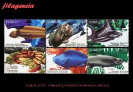 CUBA MINT. 2018-14 FAUNA & FONDOS MARINOS. PECES. - Unused Stamps