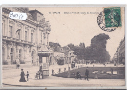 TOURS- HOTEL DE VILLE ET L ENTREE DU BOULEVARD- PUB MAGGI SUR KIOSQUE - Tours