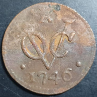 Netherlands East Indies VOC Zeeland Indonesia 1 One Duit 1746 Castle Mintmark - Niederländisch-Indien