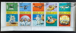 OMAN 1971-ill3 - Space Conquest - Stripe Of 5 Illegal Stamps - 1970 - Oman