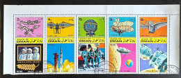 OMAN 1971-ill1 - Space Conquest - Stripe Of 5 Illegal Stamps - 1970 - Oman