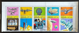 OMAN 1971-ill2 - Space Conquest - Stripe Of 5 Illegal Stamps - 1970 - Oman
