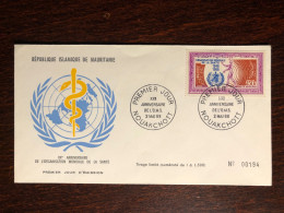 MAURITANIE MAURITANIA FDC COVER 1968 YEAR WHO MALARIA HEALTH MEDICINE STAMPS - Mauritanie (1960-...)