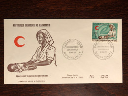 MAURITANIE MAURITANIA FDC COVER 1972 YEAR RED CRESCENT PEDIATRICS HEALTH MEDICINE STAMPS - Mauritanie (1960-...)