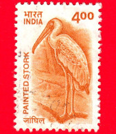 INDIA - Usato - 2000 - Buntstorch, Mycteria Leucocephala - 4.00 - Usados