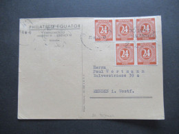 Kontrollrat Zusammendruck Aus MH 50 H-Blatt 124 Als 10-Fachfrankatur Währungsreform 23.8.1948 PK Philatelie Equador - Lettres & Documents