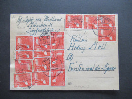 Kontrollrat Arbeiter Nr.945 ZF 10-Fachfrankatur Währungsreform 23.8.1948 Stempel München 23 Nach Fürstenwalde Spree - Brieven En Documenten