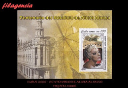 CUBA MINT. 2020-12 CENTENARIO DE ALICIA ALONSO. BALLET. HOJA BLOQUE - Unused Stamps