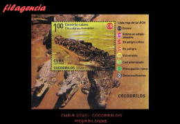 CUBA MINT. 2020-17 FAUNA. COCODRILOS. HOJA BLOQUE - Ongebruikt