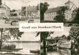 72964930 Storkow Mark Partie Am See Dampfer Brunnen Storkow Mark - Storkow