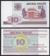 Weißrussland - Belarus 10 Rubel 2000 UNC (1) Pick 23   (30186 - Andere - Europa