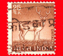 INDIA - 1974 - USATO - Animali - Cervo - Axis Deer - Chital - 25 - Oblitérés