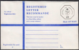 GB - UK - ISLE OF MAN IOM - REGISTERED LETTER  £ 1 Unused    (65108 - Man (Ile De)