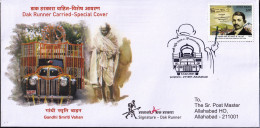 CARRIED COVER-GANDHI MORTAL REMAINS-VEHICLE USED FOR DISPOSAL-COVER SIGNED BY THE VAN DRIVER- INDIA-BX4-33 - Mahatma Gandhi