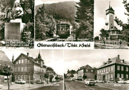 72963046 Oberweissbach Bergbahn Froebelturm Markt Central-Cafe Gedenkstein Am Ge - Oberweissbach