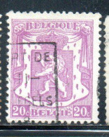 BELGIQUE BELGIE BELGIO BELGIUM 1935 1941 COAT OF ARMS LION 20c USED OBLITERE' USATO - Usados