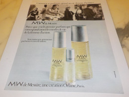 ANCIENNE   PUBLICITE MW DE MESSIRE DE ORLANE 1972 - Andere & Zonder Classificatie