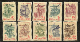 Hongrie 1958-1959 N°Y.T. :  213 à 222 ** - Unused Stamps