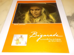 ANCIENNE PUBLICITE PARFUM  BIGARADE DE NINA RICCI  1973 - Andere & Zonder Classificatie