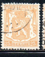 BELGIQUE BELGIE BELGIO BELGIUM 1935 1948 1946 COAT OF ARMS LION 25c USED OBLITERE' USATO - Usados