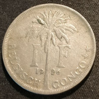 CONGO BELGE - 1 FRANC 1926 ( Légende NL) - KM 21 - 1910-1934: Alberto I