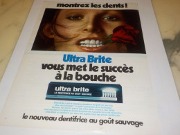 ANCIENNE  PUBLICITE DENTIFRICE ULTRA BRITE 1973 - Otros & Sin Clasificación