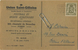 Football : UNION Saint-Gilloise 1946   (  Secretariat Forest ) -- Bernier Braine-L'Alleud  --- See Scans - St-Gillis - St-Gilles