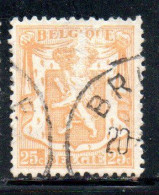 BELGIQUE BELGIE BELGIO BELGIUM 1935 1948 1946 COAT OF ARMS LION 25c USED OBLITERE' USATO - Usados