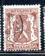 BELGIQUE BELGIE BELGIO BELGIUM 1935 1948 COAT OF ARMS LION 30c USED OBLITERE' USATO - Usados