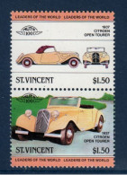 Saint Vincent, Yv 686, 687, Mi 668, 669, SG 731a, Citroën Traction Avant Coupé 1937, - St.Vincent (1979-...)