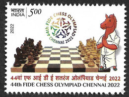 India 2022 44th Chess FIDE Chess Olympiad Chennai, Horse , Bishop, King ,Knight, Pawn, 1v MNH (**) Inde Indien - Nuevos