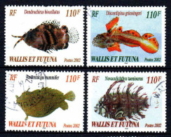 Wallis Et Futuna - 2002  - Poissons Rares - N° 583 à 586  - Oblit - Used - Used Stamps