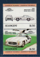 Saint Vincent, Yv 688, 689, Mi 670, 671, SG 733a, Mercedes-Benz 300SL « Papillon », - St.Vincent (1979-...)