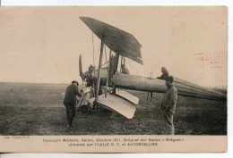 Carte Postale Ancienne Aviation - Concours Militaire De Reims 1911. Bréguet Sur Biplan Bréguet - Reuniones