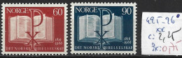 NORVEGE 495-96 ** Côte 2.25 € - Ongebruikt