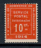N°1 - Valenciennes - FAUX - Neuf** - Guerre (timbres De)
