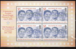 Solomon Islands - Solomon Islands 2004 Death Of Ronald Reagan, 1911-2004.American Presidents.M/S  MNH** - Salomon (Iles 1978-...)