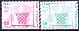 Peru 1973 MNH 2v, Basketball Games, Sports - Basketbal