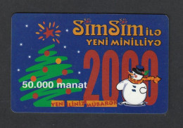 Azerbeidzjan, AzerCell, Happy New Year & Christmas 2000, Snowman, New Millennium! - Azerbaïjan