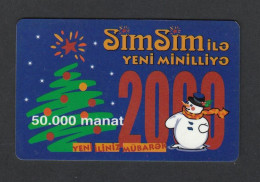 Azerbeidzjan, AzerCell, Happy New Year & Christmas 2000, Snowman, New Millennium! - Azerbeidzjan