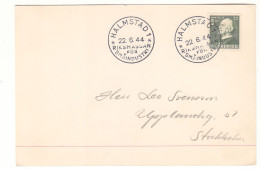 Suède - Carte Postale De 1944 - Oblit Halmstad - Exp Vers Stockholm - - Covers & Documents