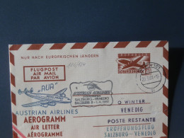 106/124  AEROGRAMME   AUTRICHE  1° VOL SALZBURG-VENENDIG  1961 - First Flight Covers