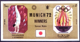Sharjah 1972 MNH Imperf, Sawao Kato Parallel Bars Olympic Gold Winner, Sports - Summer 1972: Munich