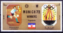 Sharjah 1972 MNH, Olympic Games, Handball Winner Yugoslavia, Sports - Summer 1972: Munich