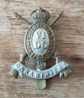 Insigne De Casquette Bimétallique Victorienne.6e Gardes De Dragons (carabiniers) - 1914-18