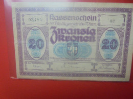 WIEN 20 KRONEN 1918 Circuler (B.33) - Austria